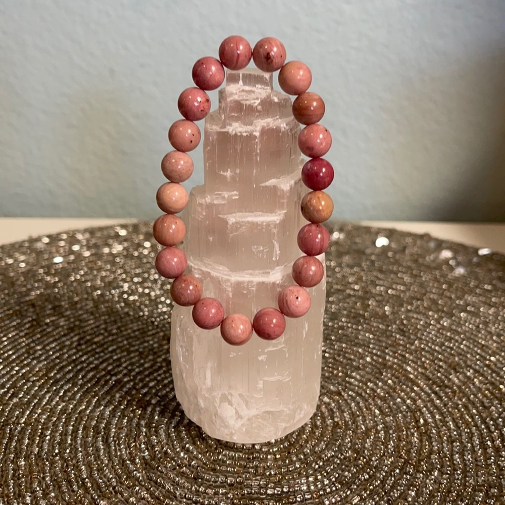 Rhodochrosite Pink Handmade Bracelet Natural Gems